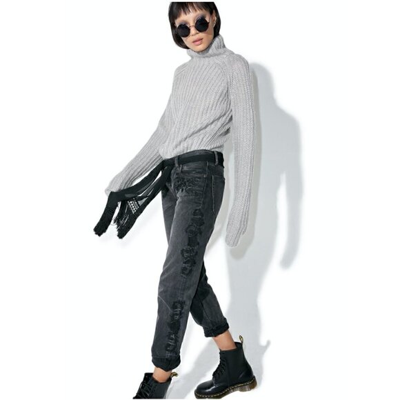 One Teaspoon Jeans 27 NWOT Von Lola Awesome Baggies Floral Sash Embroidered - Picture 9 of 16